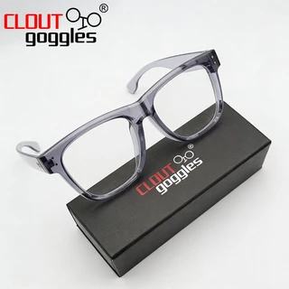 CLOUT GOGGLES ขยายกว้าง 160 มม.หนากรอบแว่นตา TR90 Rivet กรอบสแควร์ Anti Blue Light เลนส์แว่นตาชายหญิง