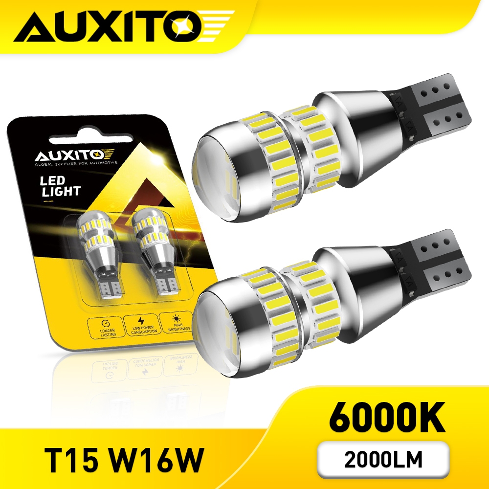 AUXITO 2PC T15 W16W หลอดไฟถอยจอดรถยนต์ LED 921 912 6000K 2000lm