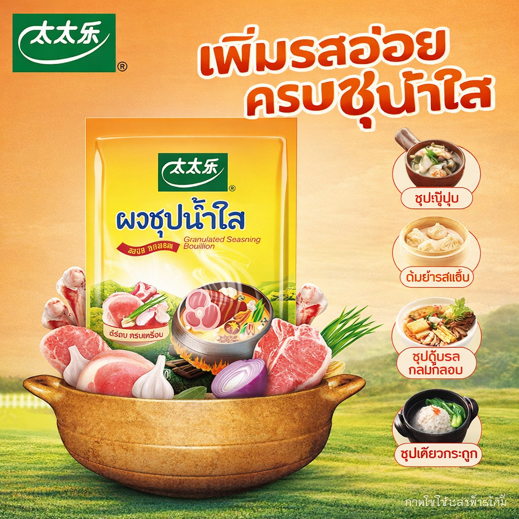 Totole Granulated Stock Bouillon - เครื่องปรุงรสซุปและน้ําซุปอเนกประสงค์ ผสมผสานหลายรสชาติเพื่อรสชัด