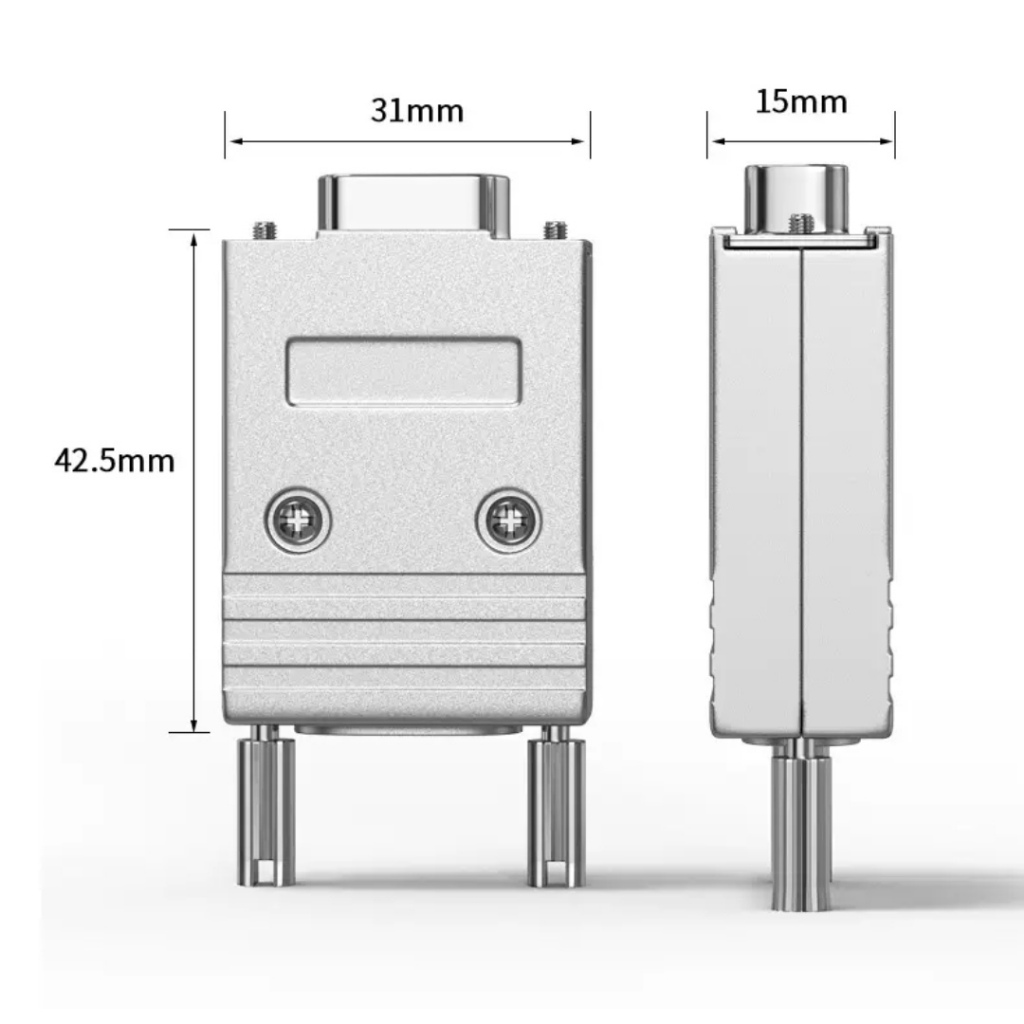Dual Outlet Hole DB9 Connector 9 Pin Serial Port Head Dual Hole RS232 485 ชายหัวหญิง 9pin Connector 