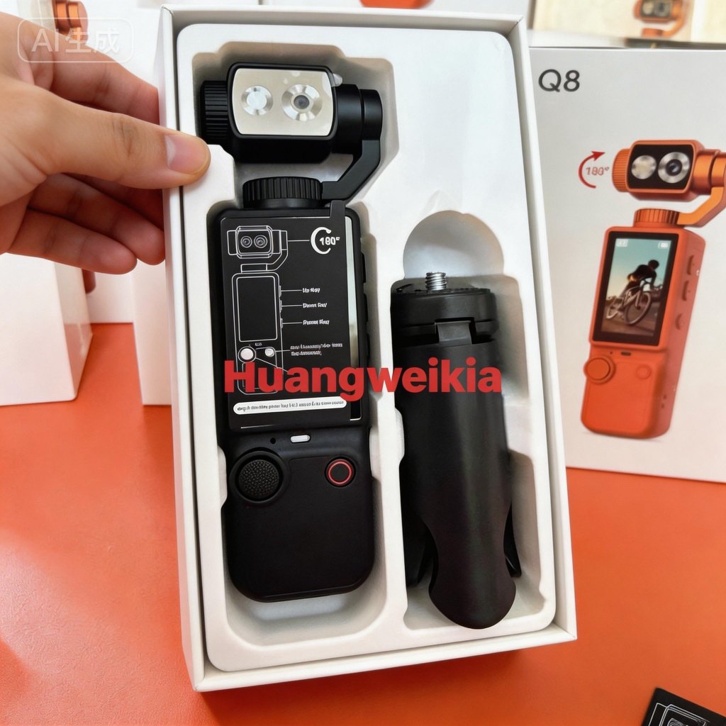 2026 พรีเมี่ยม Q8 2.5K กล้องแอคชั่นมือถือพร้อมโฟกัสอัตโนมัติและเติมแสงกระเป๋ากล้องสําหรับ Vlogging แ