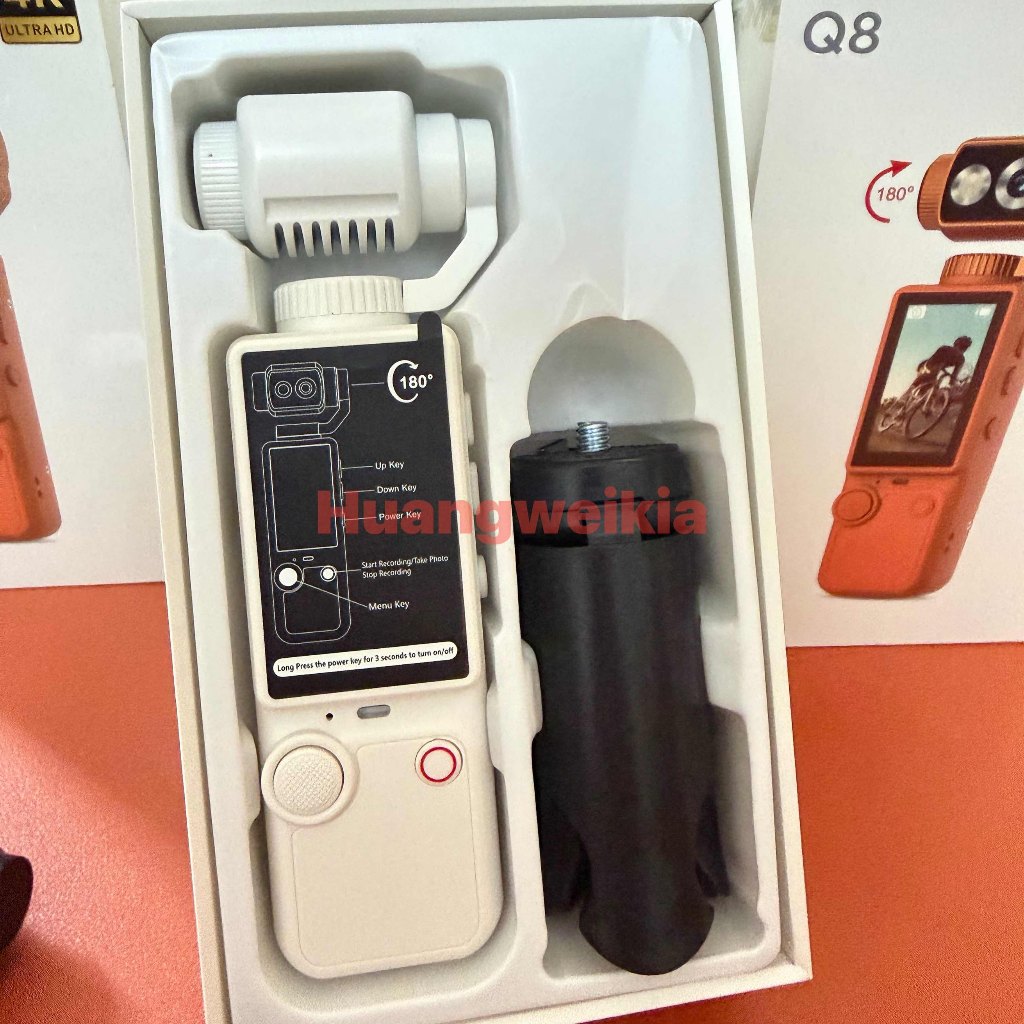 Top AAA 32GB 2026 Premium Q8 2.5K กล้องแอคชั่นมือถือพร้อมโฟกัสอัตโนมัติและเติมแสงกระเป๋ากล้องสําหรับ