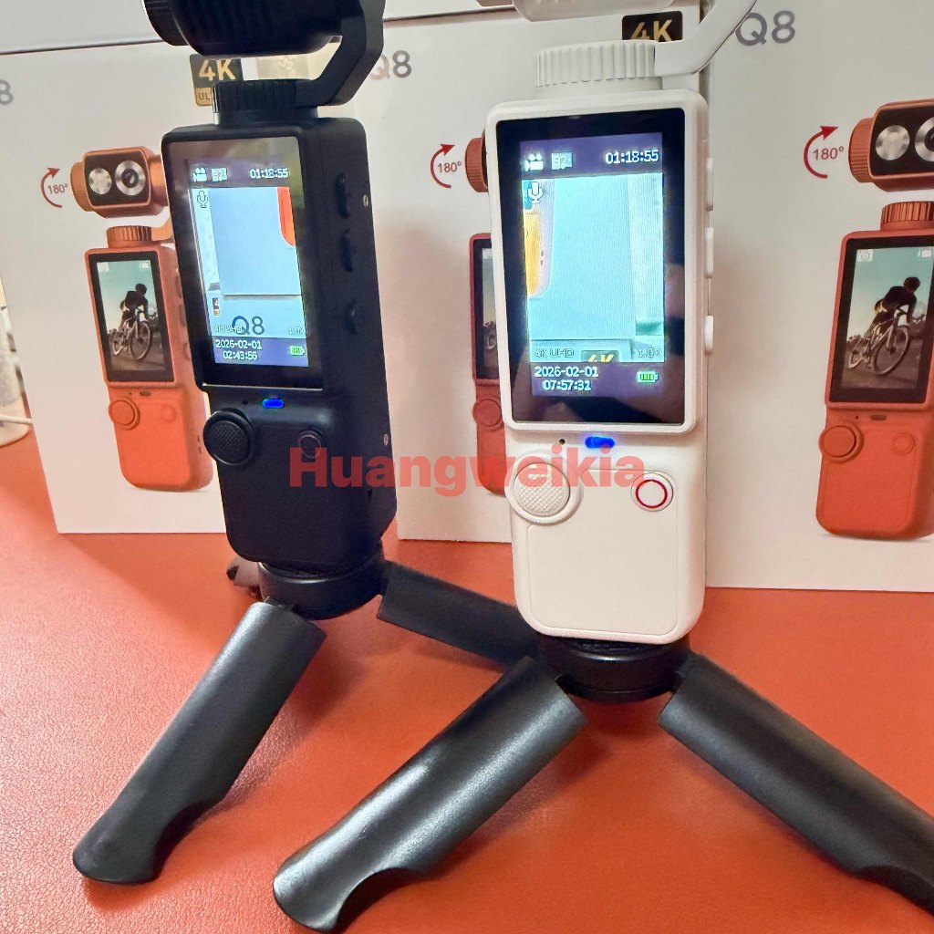 Top 1 2026 32GB Premium Q8 2.5K กล้องแอคชั่นมือถือพร้อมโฟกัสอัตโนมัติและเติมแสงกระเป๋ากล้องสําหรับ V