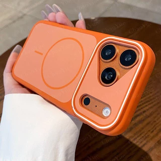 Matte สองสีแม่เหล็กชาร์จไร้สายเคสโทรศัพท์เข้ากันได้สําหรับ iPhone 17 16 15 14 13 12 11 Pro Max Plus กันกระแทกกันชนนุ่มกลับกรณีปกหลังปลอกสุนทรียศาสตร์