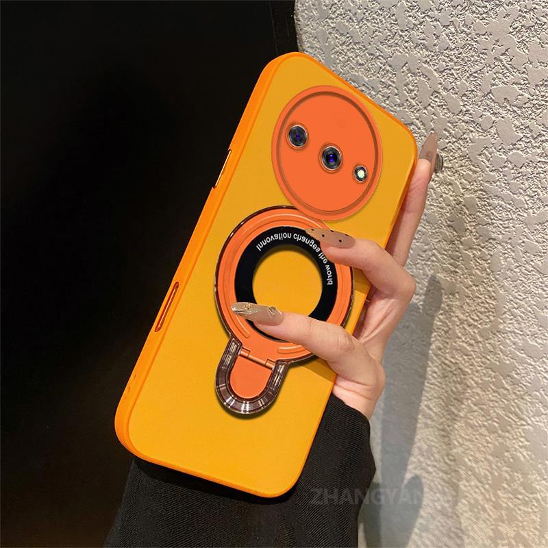 กรณีสําหรับ Redmi A3 4G ขั้นสูงคู่สีซิลิโคน anti drop ผิวเนื้อเคสโทรศัพท์ความงามฟรีโลหะผสมพื้นผิวที่วางโทรศัพท์