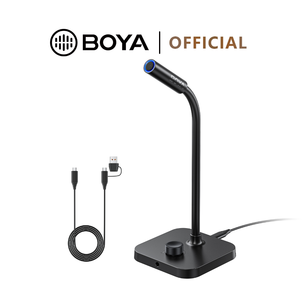 BOYA CM40 ไมโครโฟนประชุม USB ไมค์ตั้งโต๊ะ ตัดเสียงรบกวน ENC สำหรับประชุมออนไลน์ สตรีมมิ่ง พอดแคสต์
