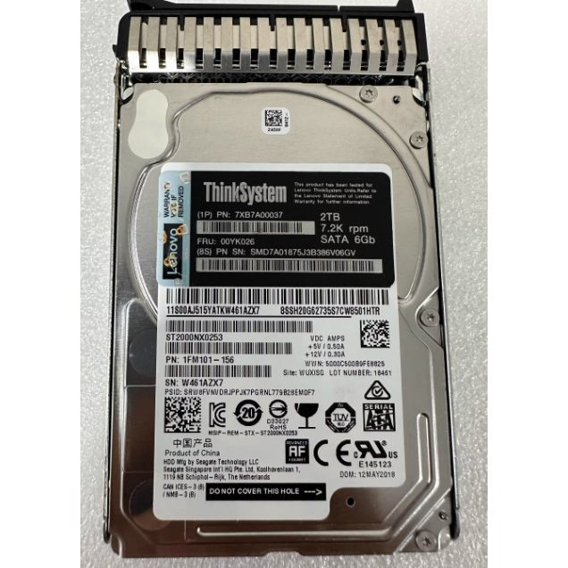 สําหรับ Lenovo 7XB7A00037 00YK026 2T 7.2K 2.5 SATA 6Gb 128M server hard drive