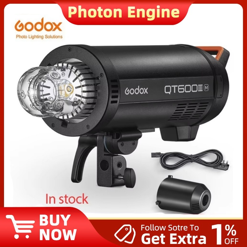 Godox QT600III 600W 1/8000s ซิงค์ความเร็วสูงสตูดิโอแฟลช Strobe Light ในตัวระบบไร้สาย 2.4G + 40W LED 