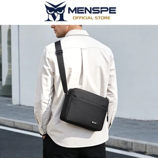 MENSPE กระเป๋าสะพายไหล่เดียวแฟชั่นสําหรับผู้ชายแนวนอนหลายกระเป๋าลําลองเรียบง่ายกระเป๋าสะพายข้างแบบพกพาความจุขนาดใหญ่