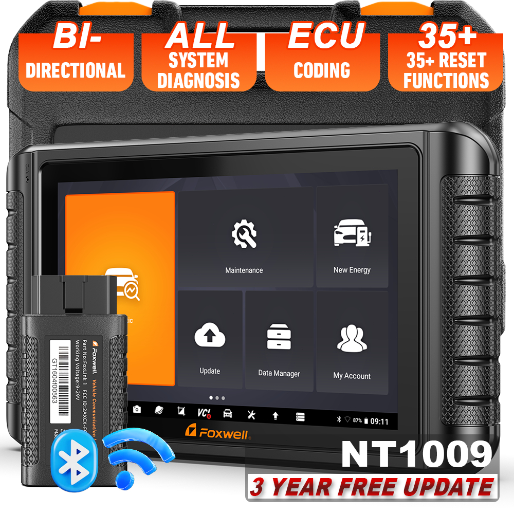 FOXWELL NT1009 OBD2 Scanner เครื่องสแกนเนอร์ วินิจฉัยระบบเต็ม เครื่องอ่านโค้ด รีเซ็ท 36 ฟังก์ชั่น Topology Mapping