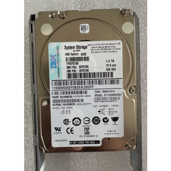 สําหรับ IBM V5000 00Y5765 1.2TB 10K 2.5 SAS 6GB G1 Server Storage Hard Disk
