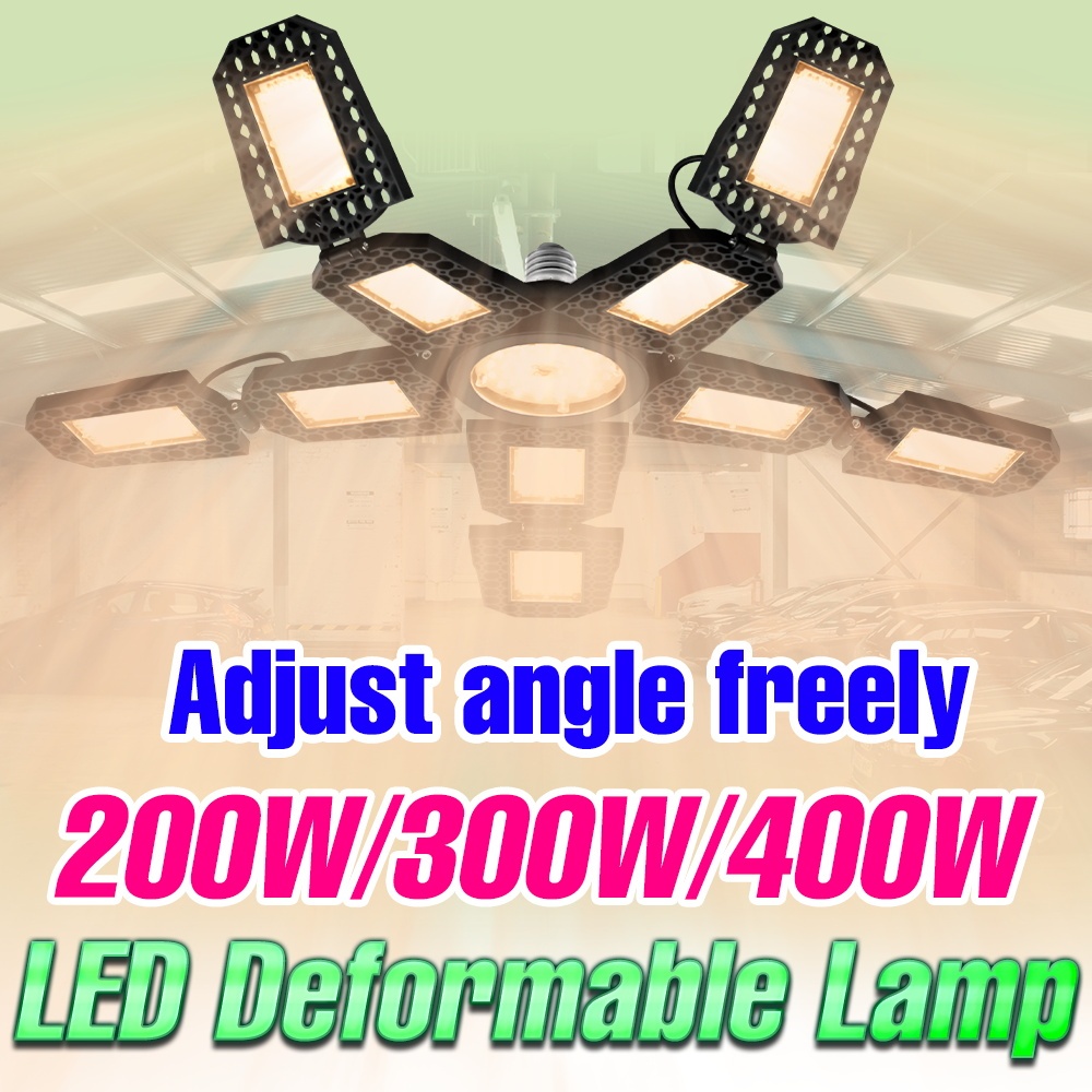 400W E27 LED Deformable Garage Light 110 V/220 V 300 W คลังสินค้า Workshop โคมไฟ 200W พับ Basement ท