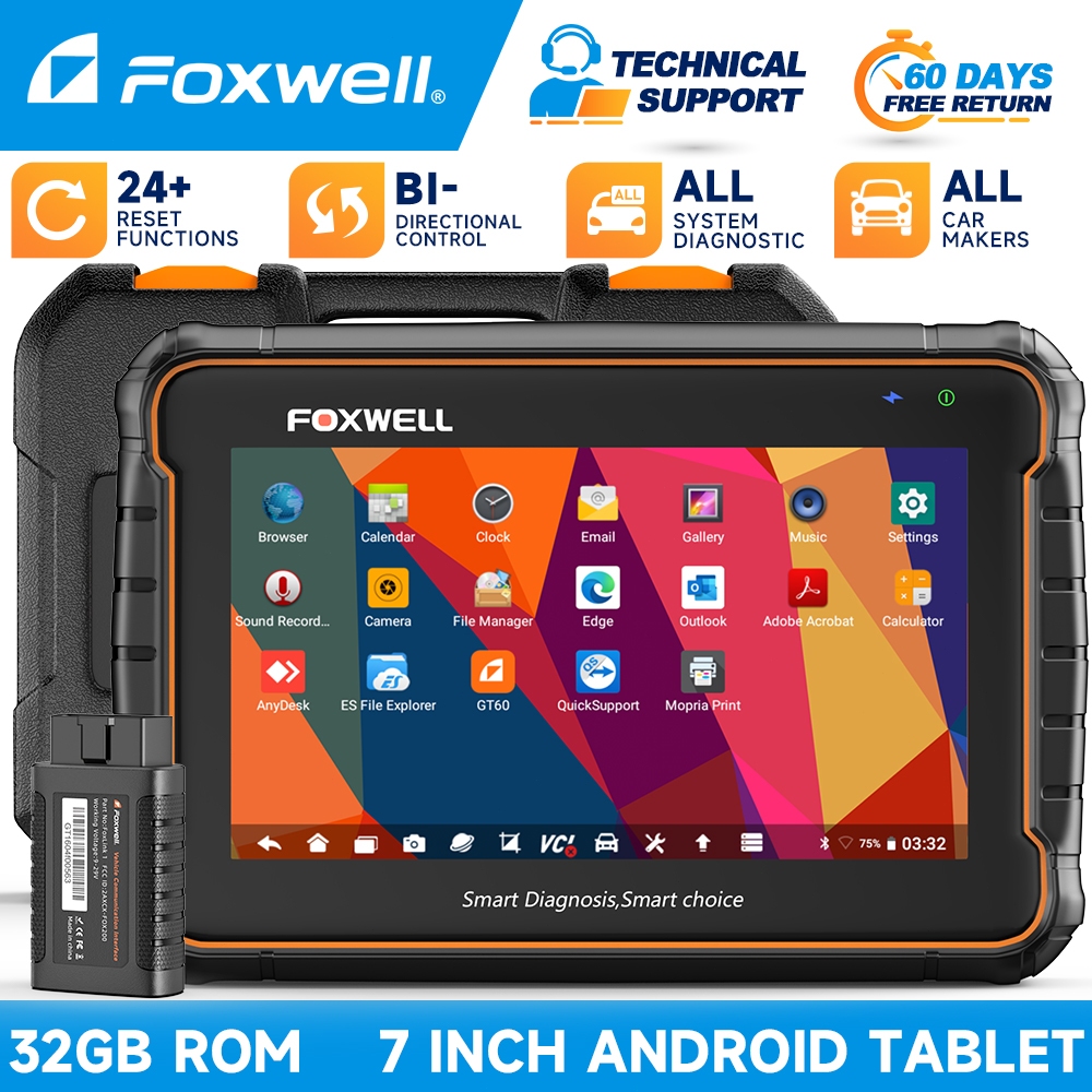 Foxwell GT60 บลูทูธ เครื่องสแกนรถยนต์ เครื่องอ่านโค้ด วินิจฉัยระบบทั้งหมด รีเซ็ท 24 ฟังก์ชั่น