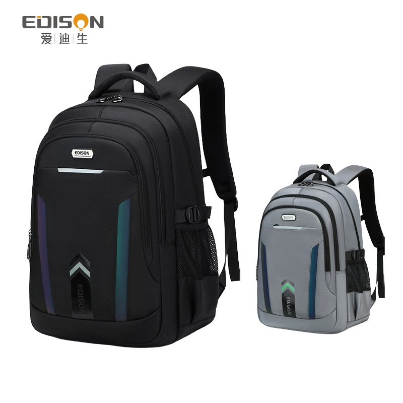 EDISON กระเป๋าเป้นักเรียน มัธยม นักศึกษา กันน้ำ น้ำหนักเบา ใส่โน้ตบุ๊คได้ ความจุใหญ่ หลายช่อง ทนทาน สำหรับผู้ชายผู้หญิง
