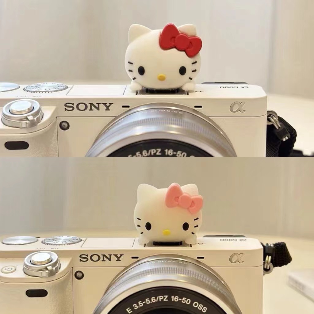 ฝาครอบรองเท้าร้อนกล้อง Hello Kitty สําหรับ Fujifilm XE5 XM5 XT30III XT50 MINI EVO สําหรับ Sony A7M5 A7R5 A74 สําหรับ Canon/Nikon/Olympus/Pentax