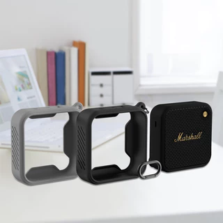 เคสป้องกันสําหรับ Marshall Willen | กันกระแทกฝาครอบป้องกันการตก | ป้องกันน้ํากระเซ็น | คลิปคาราบิเนอร์ | ดํา/เทา