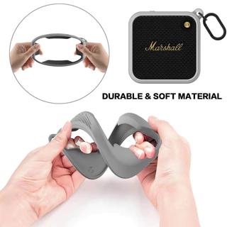 เคสป้องกันสําหรับ Marshall Willen | กันกระแทกฝาครอบป้องกันการตก | ป้องกันน้ํากระเซ็น | คลิปคาราบิเนอร์ | ดํา/เทา