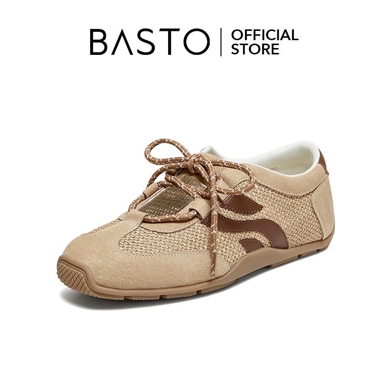 BASTO Women's Ballet Sneakers รองเท้าบัลเล่ต์ รองเท้าผ้าใบ A9075