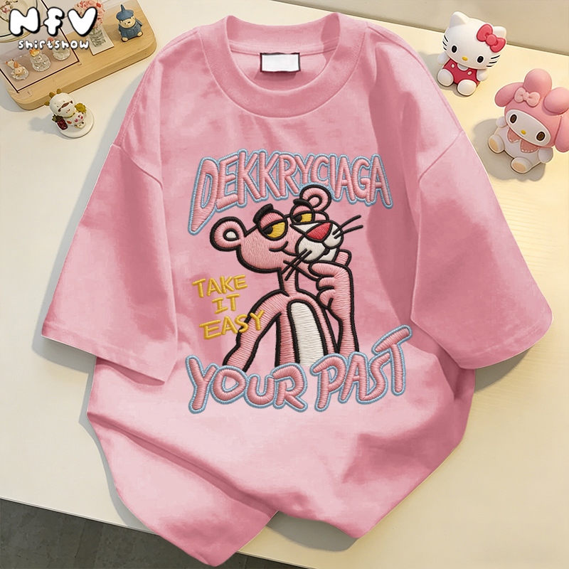 【จัดส่ง 24 ชม】NFV 🎀 เสื้อยืดลายการ์ตูน ผู้หญิงสไตล์เกาหลี ทรงหลวม oversize  ผ้าฝ้าย 100% YG4497