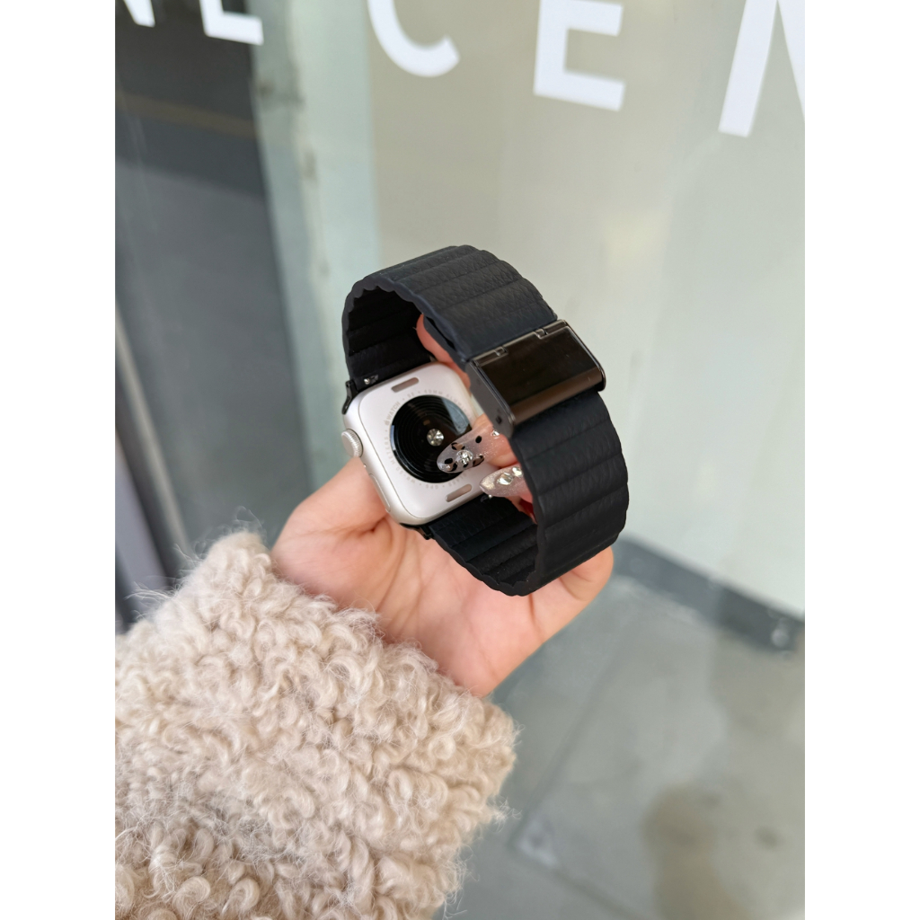 Y2k Star สีดําสีชมพู Denim ผ้าใบ สายหนังน่ารัก สําหรับ Apple Watch 10/9/8/7/SE/6/5/4 ขนาด 38/40/41/42/44/45/46 มม.