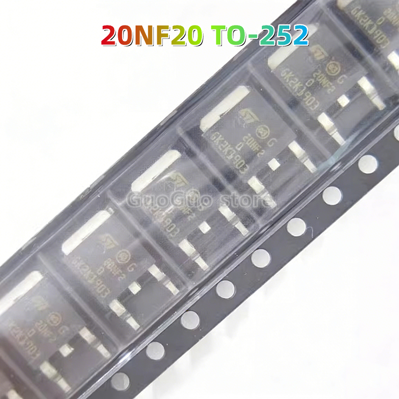 5pcs Original 20NF20 TO-252 STD20NF20 TO252 SMD 18A/200V N-Channel MOSFET ทรานซิสเตอร์ใหม่ของแท้