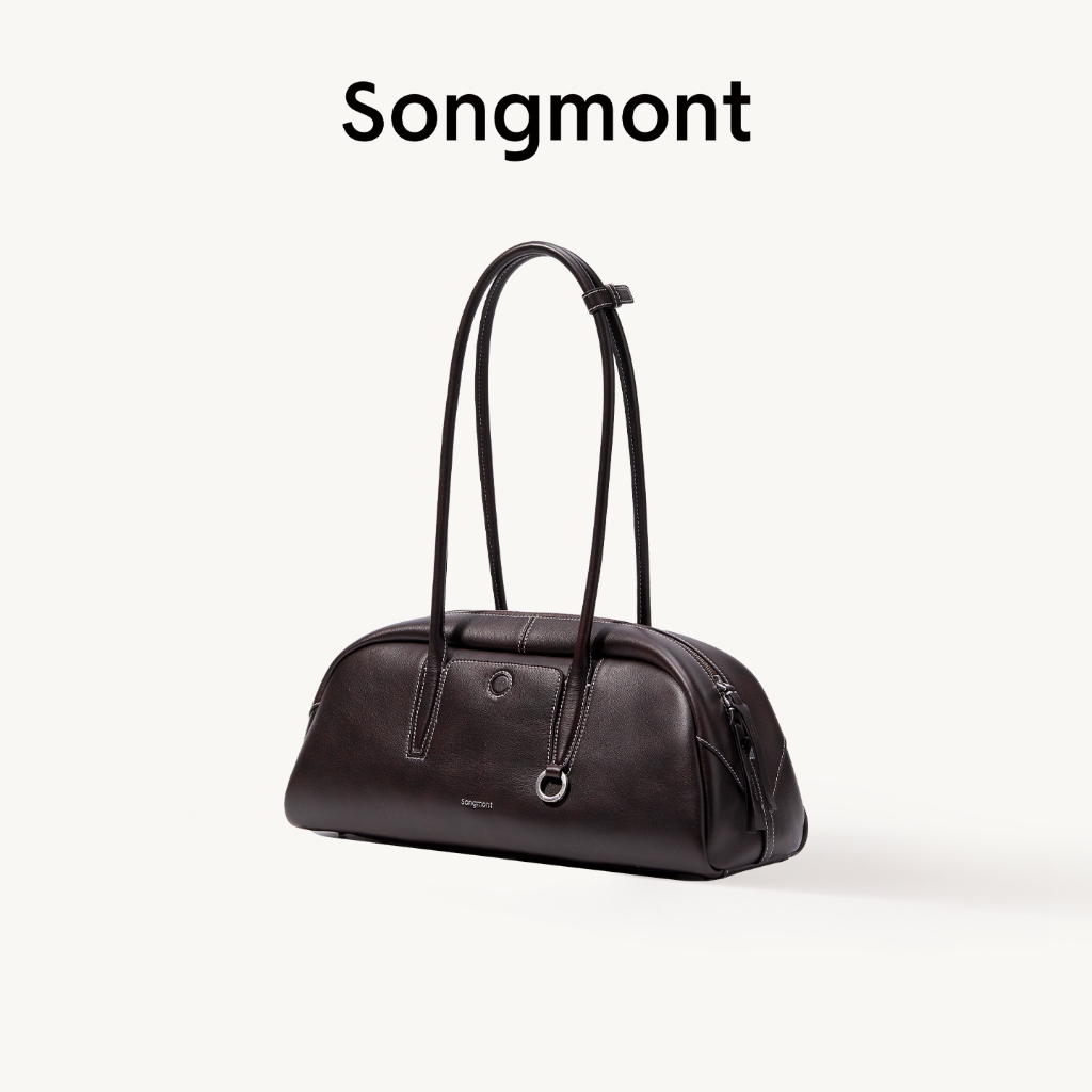 Songmont Yore Toast Bag กระเป๋าสะพายไหล่สําหรับสตรีหนังทรงบาแกตต์