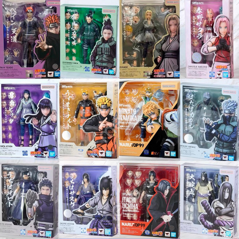 BANDAI S.H.Figuarts NARUTO: NARUTO UZUMAKI,SASUKE UCHIHA,SAKURA HARUNO,KAKASHI HATAKE,OROCHIMARU,OBI