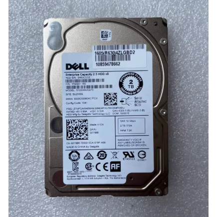 สําหรับ DELL ST2000NX0273 2T 7.2K SAS 2.5 12G Server Hard Disk 0XY986