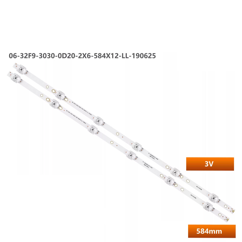 2 ชิ้น/เซ็ต led backlight strip สําหรับ LM-F200 DH-LM32-V200 06-32F9-3030-0D20-2X6-584X12-LL-190625