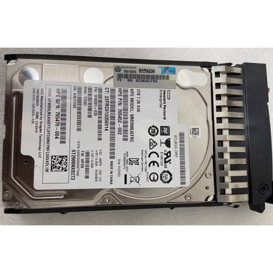 สําหรับ HP J9F51A 787653-001 2T SAS 12G 7.2K MSA2050 ฮาร์ดไดรฟ์