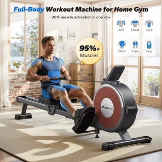 MERACH Rowing Machine เครื่องออกกำลังกายแบบกรรเชียงบก ปรับความต้านทานได้ 150 กก น้ำหนักความจุการออกกำลังกาย