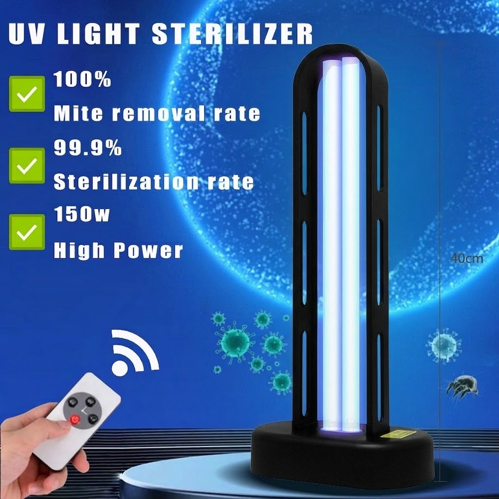 หลอดไฟ UV เครื่องฆ่าเชื้อด้วยแสงยูวี 38W/65W/100W/150W OZONE UV STERILIZER LAMP พร้อมรีโมท หลอดฆ่าเชื้อด้วยแสงยูวี หลอดโอโซนฆ่าเชื้อ