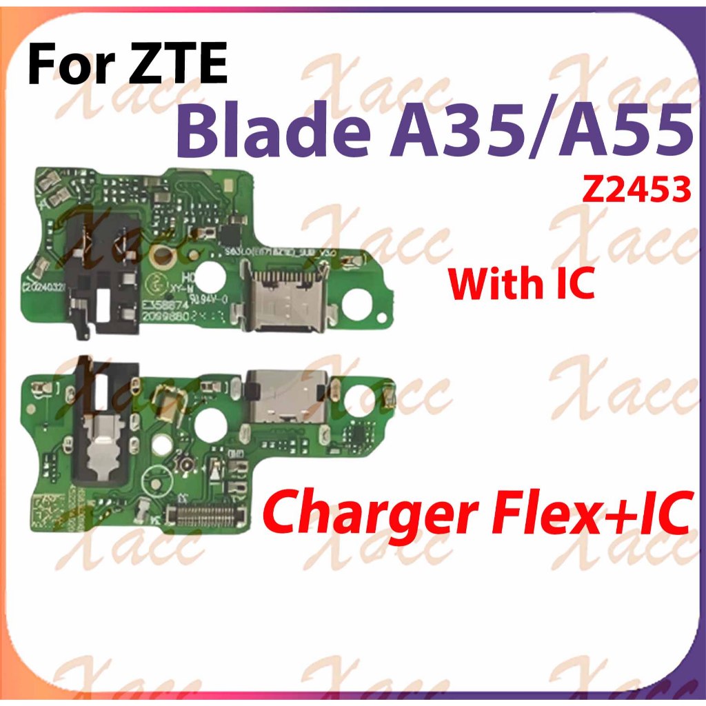 สําหรับ ZTE BladeA35 A55 Z2453 พอร์ตชาร์จ Flex Cable พร้อม IC USB Dock Connector โทรศัพท์เปลี่ยนชิ้น