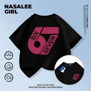 【จัดส่งจากกรุงเทพฯ】 เสื้อยืดผ้าฝ้ายสำหรับเด็ก NASA สีขาว ลายพิมพ์ sixseven สำหรับอายุ 3-16 ปี ทั้งเด็กผู้ชายและเด็กผู้หญิง ทรงเรียบหรูทันสมัย