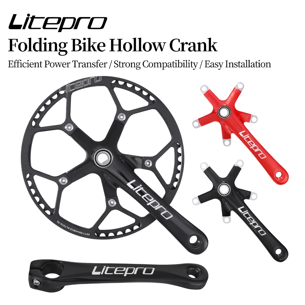 Litepro ZKQB2 Hollow Integrated Crankset โซ่เดียว น้ำหนักเบา สําหรับจักรยานพับ