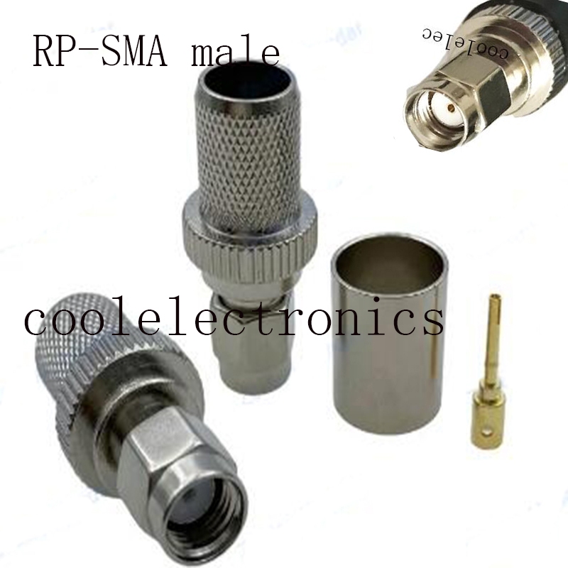 5pcs RP-SMA ชาย Crimp สําหรับ RG8 LMR400 RG213 RG165 RG393 7D-FB RF Coaxial connector