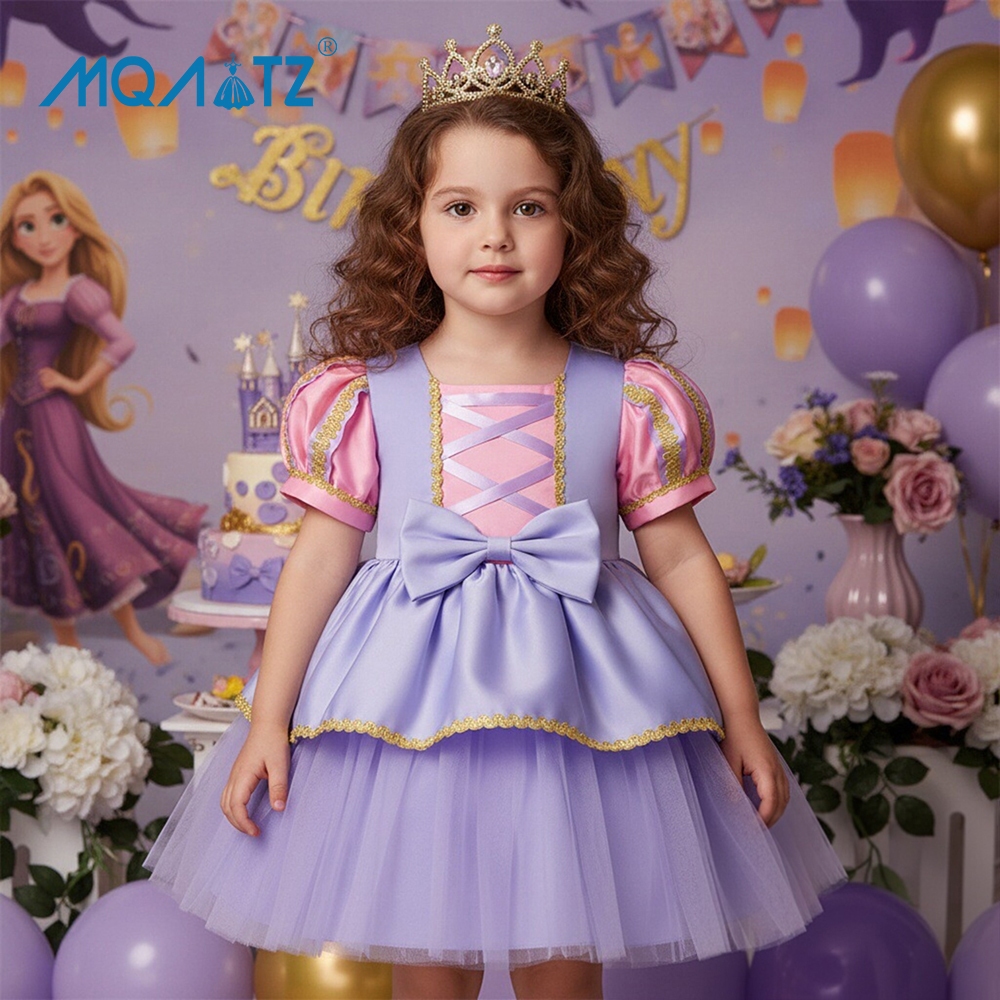Mqatz ทารกแรกเกิดคอสเพลย์ 1 ปีชุดวันเกิดสําหรับเสื้อผ้าเด็กทารกชุดเจ้าหญิง Baptismal Party Gown SMR0
