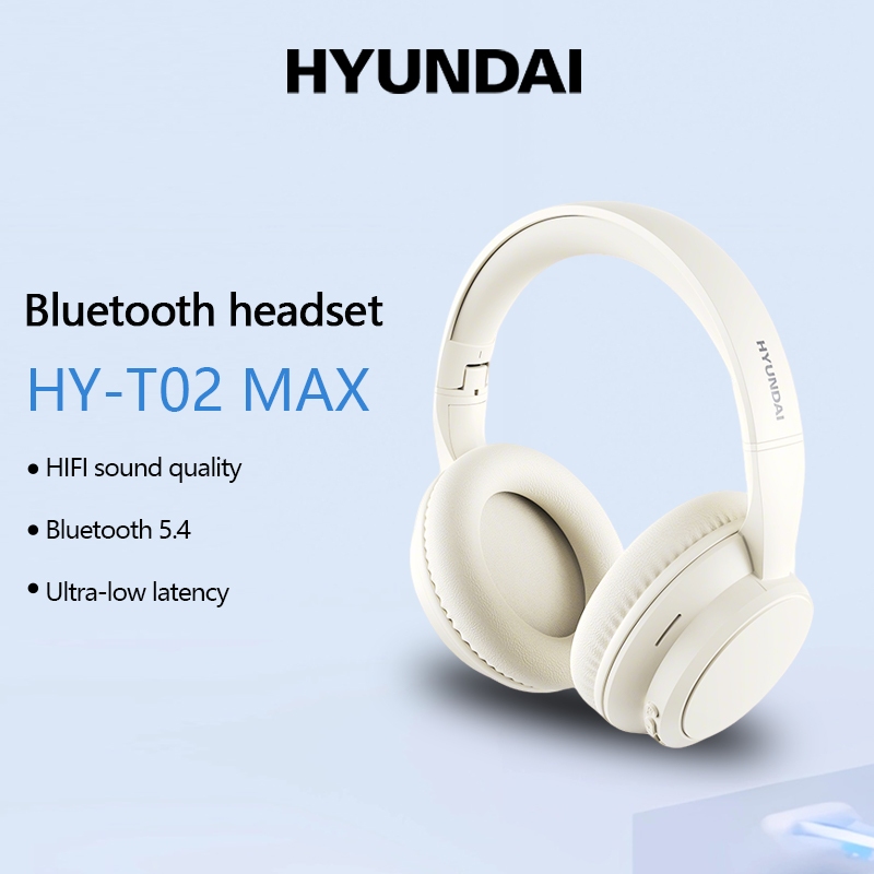 Hyundai HY-T02 MAX หูฟังไร้สายคุณภาพเสียงไฮไฟลดเสียงรบกวน HD บลูทูธสําหรับเล่นเกม 5.4