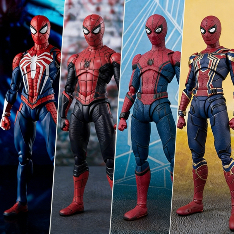 4 สไตล์ Figurue Superhero รูป Sh figuart Gwen Into The Miles Morales Peni Parker รูปของเล่น
