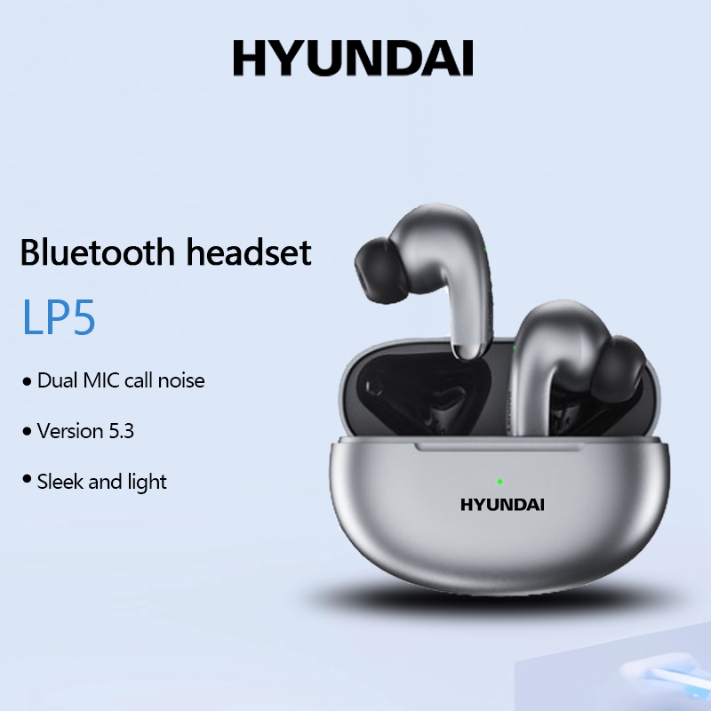 Hyundai LP5 หูฟังบลูทูธไฮไฟเพลงหูฟังพร้อมไมโครโฟนคู่ไมค์โทรเสียงรบกวนหูฟังไร้สายกีฬาบลูทูธ5.3