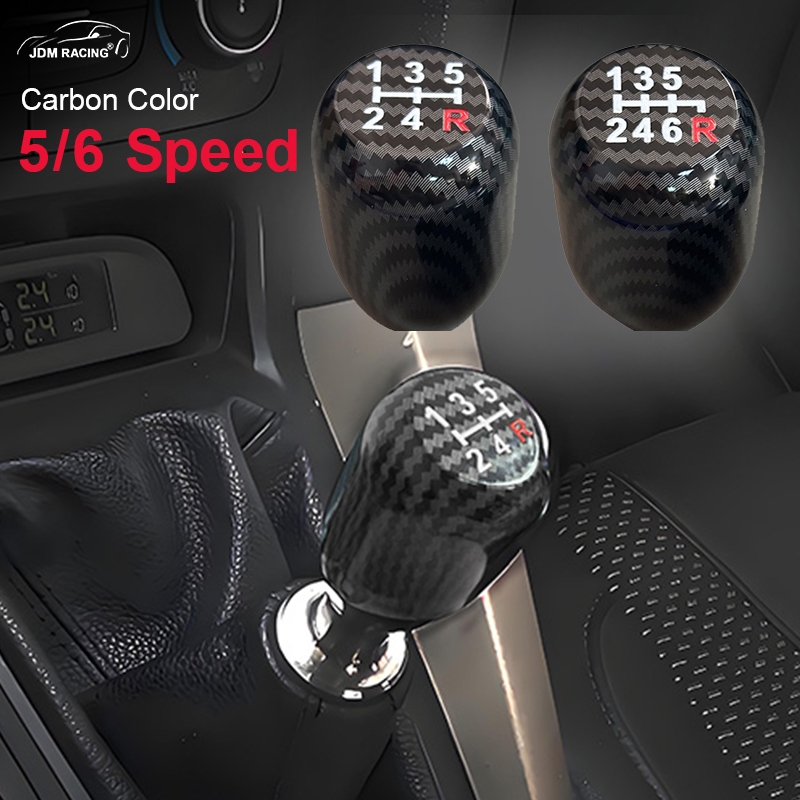Universal Racing 5/6 ความเร็วอลูมิเนียมเกียร์รถ Shifter Knob คาร์บอนเกียร์ธรรมดาเกียร์ SHIFT KNOB SHIFT Lever อัตโนมัติอุปกรณ์เสริม