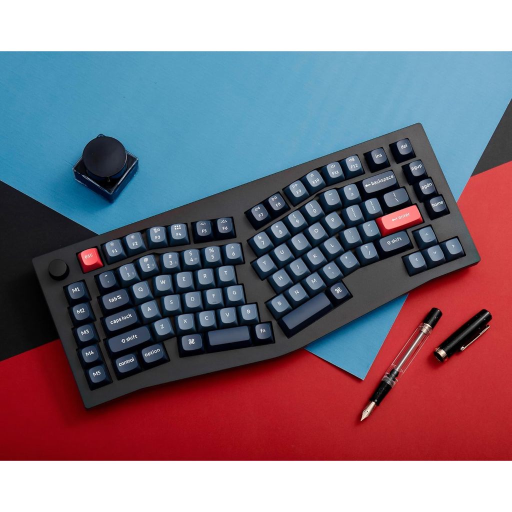 Keychron V10 Max Ergonomic Wireless Custom Mechanical Keyboard, QMK/VIA 75% Compact Hot Swappable Bl