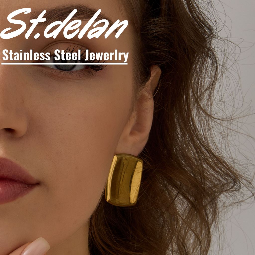 【STDELAN】ต่างหูรูปสี่เหลี่ยมสไตล์ย้อนยุคยุโรปอเมริกา รูปที่ 3