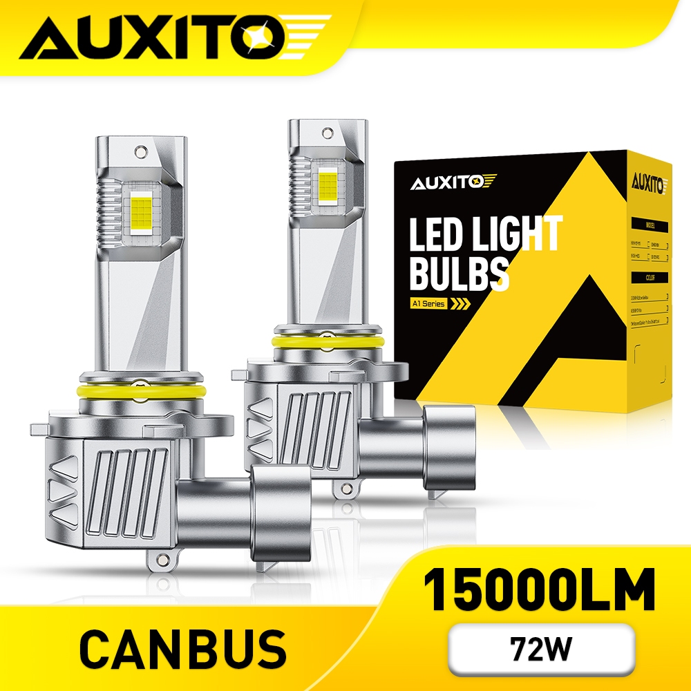 AUXITO 2PC ไฟหน้า LED A1 72W 15000LM H11 HB3 9005 HB4 9006 Canbus ฟรี 6500K  Plug-And-Play