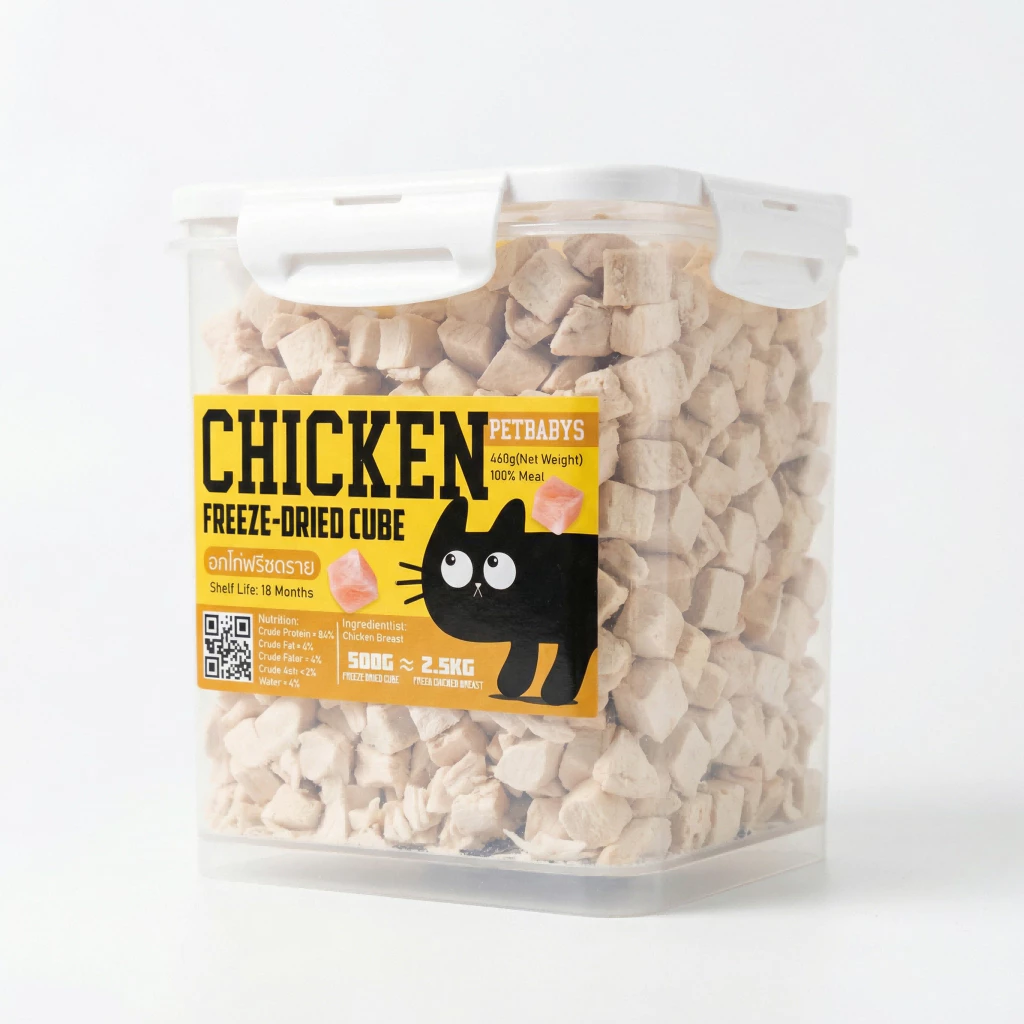 🐱อกไก่เต๋า🐶อกไก่ฟรีซดราย 100%ฟู้ดเกรด ขนมแมว ฟรีซดรายแมว ไก่ฟรีซดราย ขนมฟรีซดรายแมว ไก่ฟรีซดรายแมว thumbnail 9