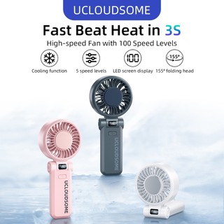 UCLOUDSOME Z35 Z36 Semiconductor Ice Cooling Fan 3 in 1 Foldable Handheld Mini Fan 4000 5000mAh Battery 5 Gears Ultra Quiet USB Rechargeable Strong Wind Local Stock PH