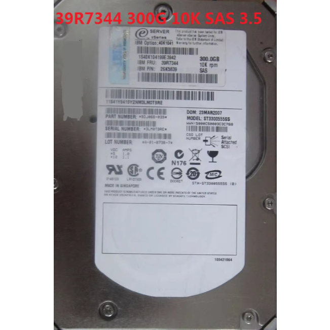 สําหรับ IBM 40K1041 39R7344 26K5839 300G10K 3.5SAS X3650 M4 ฮาร์ดไดรฟ์