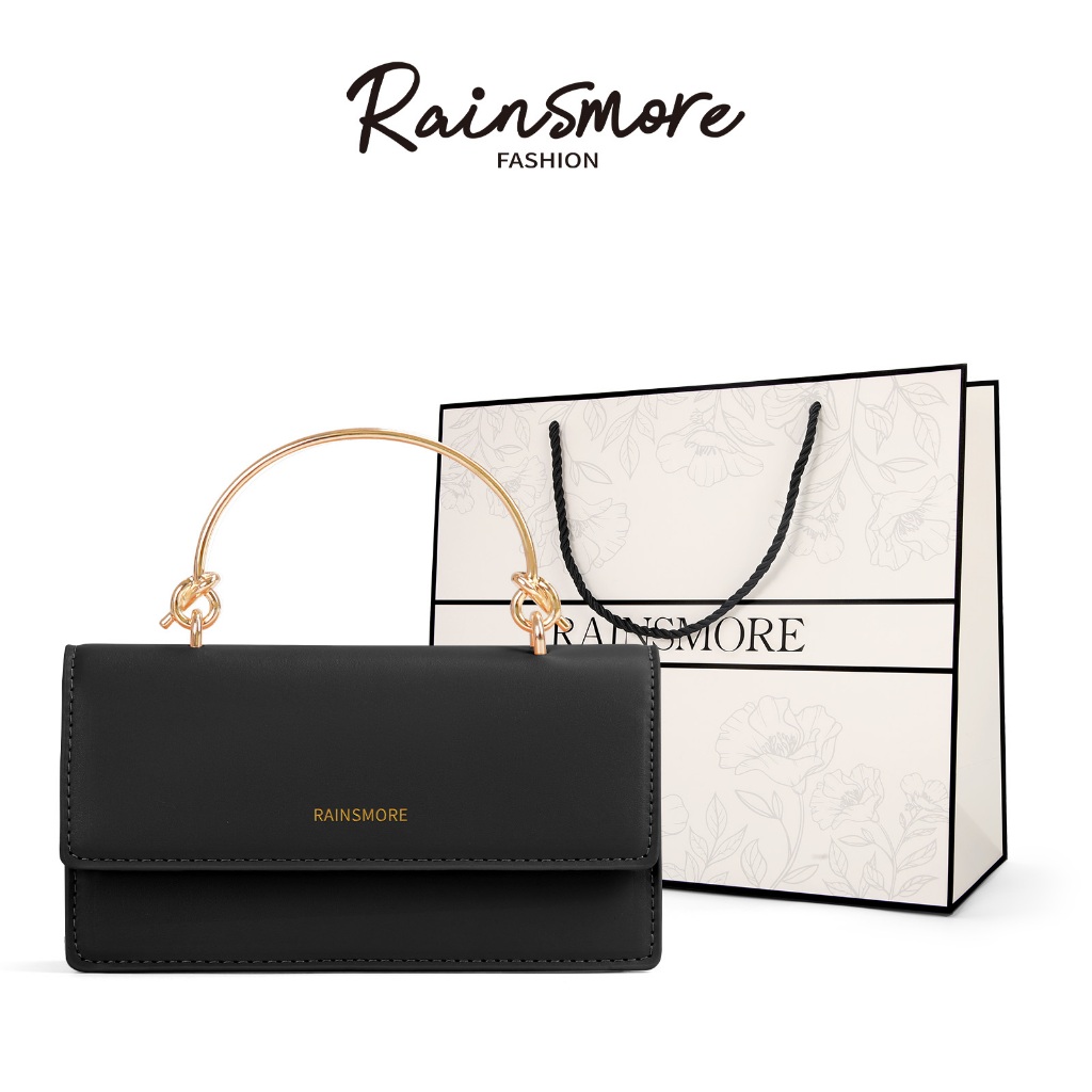 RAINSMORE กระเป๋าถือ-กระเป๋าสะพายข้าง เล็กไซส์โคตакสไตล์อิเลกันต์ ด้วย tali rantai เหล็กพรีเมียม สะพายได้หลายรูปแบบ ใช้ผสมกับชุดได้ง่าย สำหรับงานออกงาน