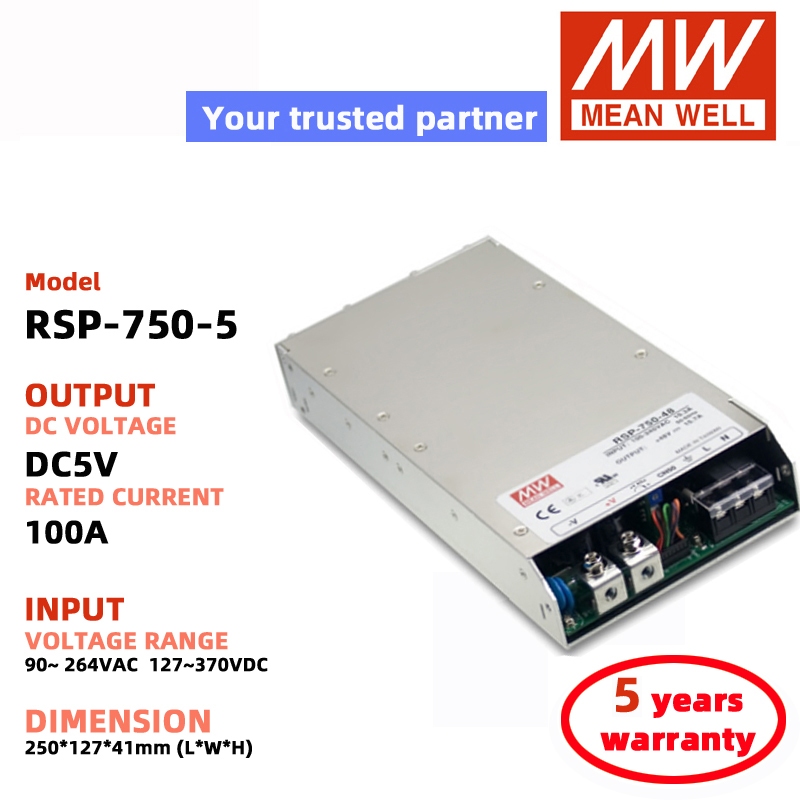 MEAN WELL RSP-750-24 RSP-750-1-12 RSP-75005-5 RSP-750-48 DC12V 24V 48V 5V Switching Power Supply Mea