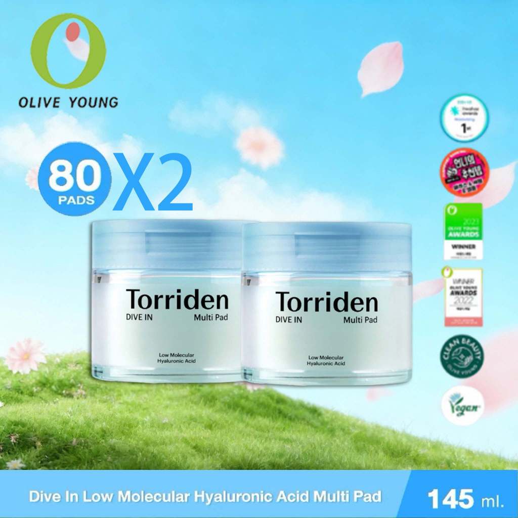 Torriden Dive-In Low Molecular Hyaluronic Acid Multi Pad (80 แผ่น) Torriden Hyaluronic Acid Toner Pa